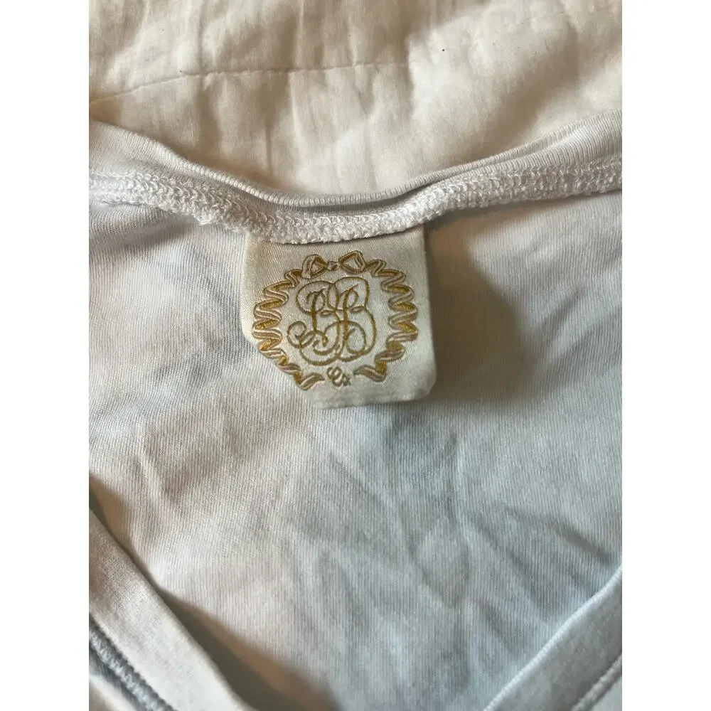 The Beaufort Bonnet‎ Company Women’s Sleep Top TBBC White/Blue Ribbon Bow XS - Picture 9 of 9